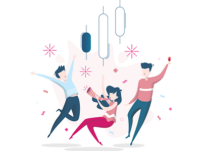 Celebration animation artworks blogpost celebration celebrations confetti design ellychandra illustration vector