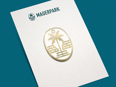 Mauerpark Pin bench enamel logo palm pin san francisco wall