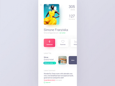 Daily UI #006 - User Profile app booking comment daily ui profile red tab travel trip ui user profile ux web