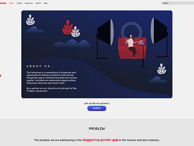 Trailblazrs branding homepage design illustration ui vector web design