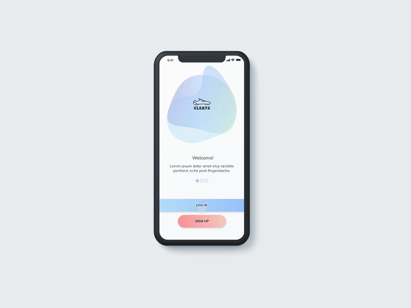 Cleats App Interactions animation interact interaction interaction design mobile animation mobile app design principleapp