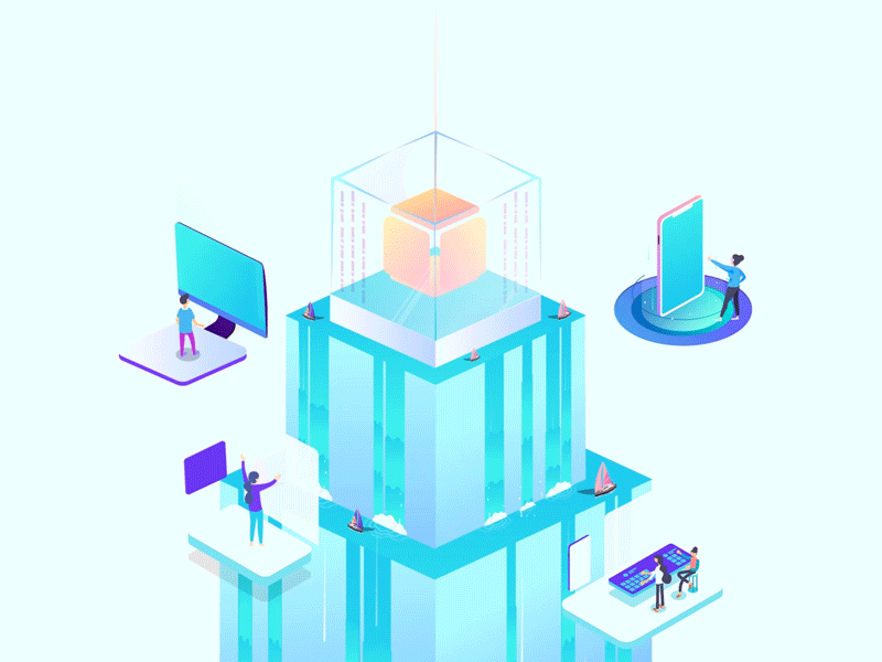 DotCms Hero Animation animation boat code data device illustration isometric people ui ux waterfall work