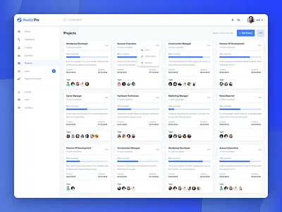 Freebie - Projects Page Design admin panel admin template dashboard project details project list template web website