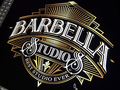 Barbella Studios art deco hand lettering lettering logotype schmetzer studio vector