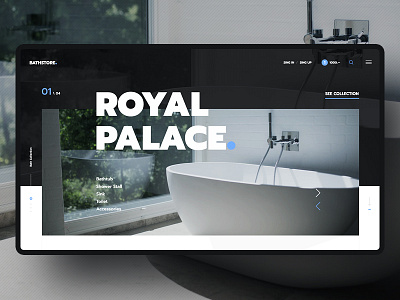 #27 Shots for Practice bath clean dark design graphic homepage shop slider store ui ux website