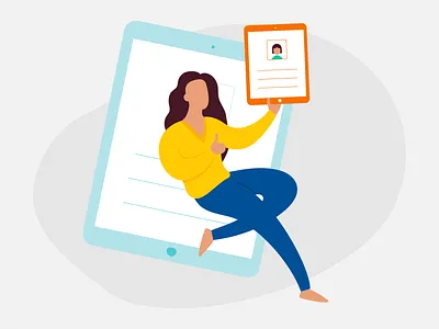 "Know your customers with enriched profiles" character flat graphic graphic design illustrations