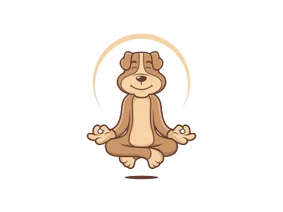 Dog Guru cartoon design dog logo mascot vector