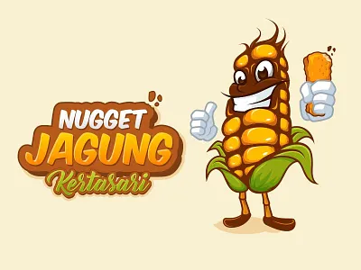 Corn Nugget cartoon design dribbble illustration logo mascot mascot character vector