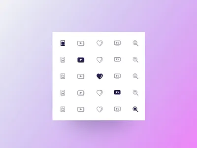 Set of icons for iOS movie app tab bar app icons illustration ios iphone mobile movie tab bar tabbar ui ux vector