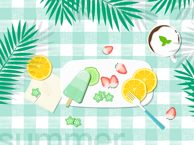 Summer design illustration ui