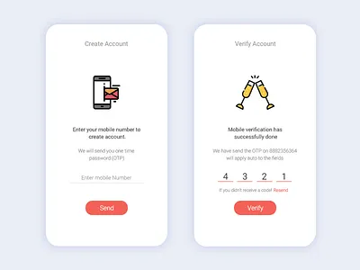 OTP Verification app concept design illustration logo typography ui ux vector