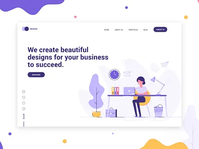 Design Agency Website Landing Page ahadcreation clean design design header header illustration hero banner illustration landing design minimaldesign typography ui ux userinterfacedesign