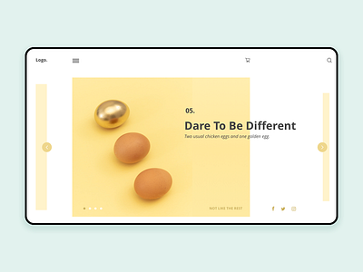 Homepage Eggs challenge design eggs homepage interface minimalist ui ux yellow