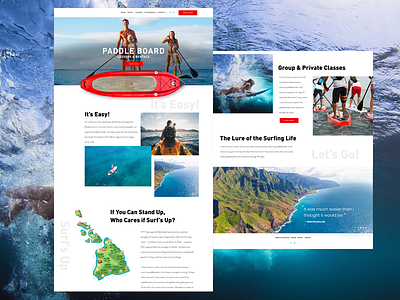 Surfing Website clean illustration landing page minimal photo background