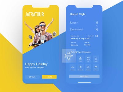 Tour & Travel app branding design flat ios minimal mobile typography ui ux vector