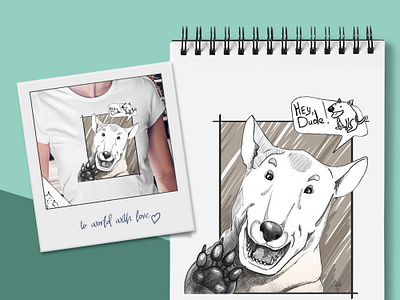 T Shirt Bullterier illustration tshirt art