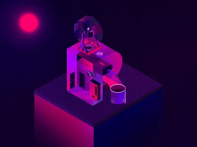 36 Days R 2d 36 days of type 36days r 36daysoftype isomatric perspective pink purple rat relative run type art typogaphy vector