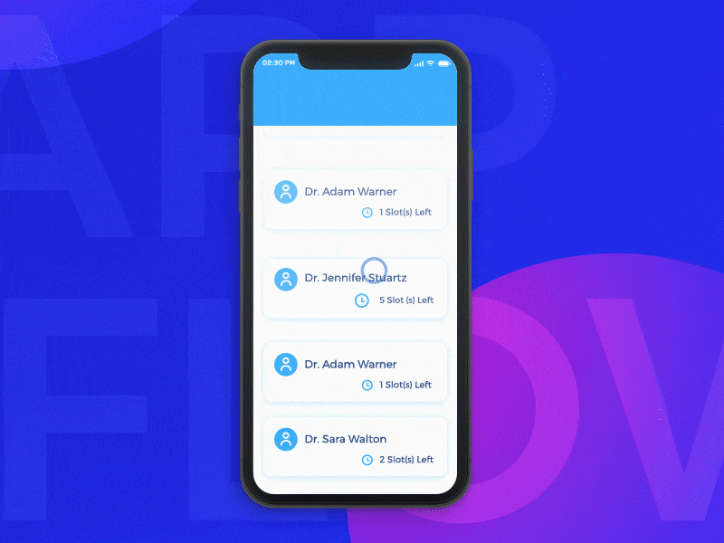 Appointment App 2d animation gif interaction interface animation ios iphone x rebound ui ux webkul
