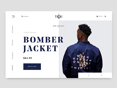 Tribe X - Shop Landing apparel branding clothing design ecommerce fashion icon interaction design logo promotion shop typography ui ux