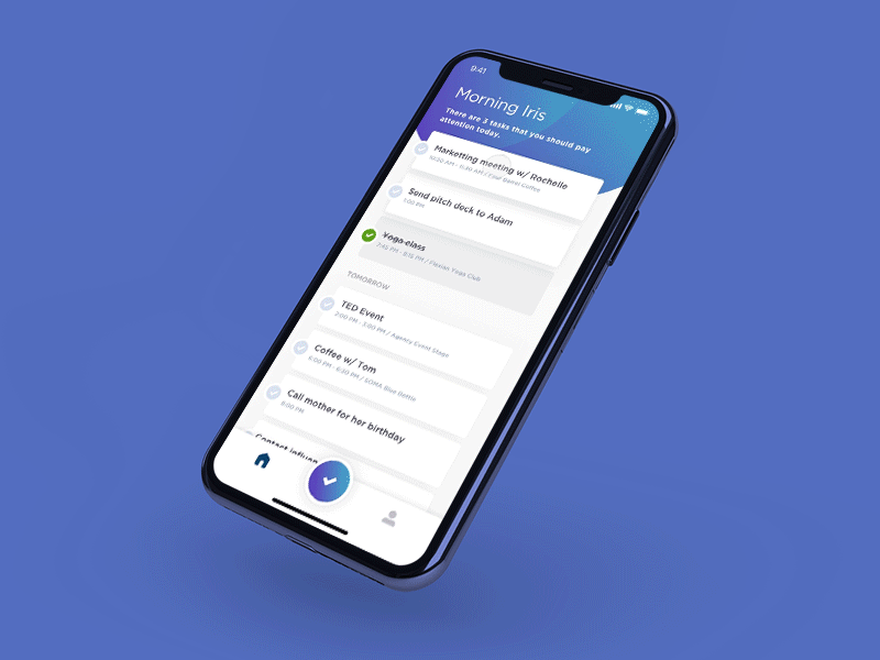 Ganized Principle agenda animation complete gif ios mobile planning principle product schedule task task manager ui ux