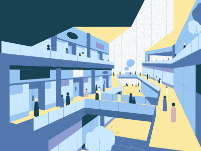 THE MALL aftereffect animation characteranimation characterdesign design flat gif illustrator mall motion motiondesign