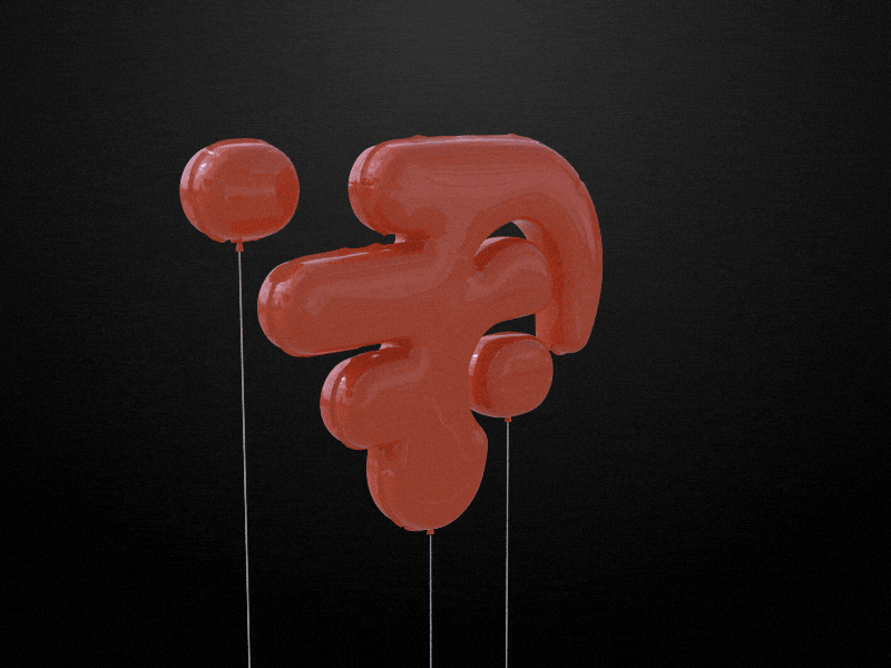 Pushapp logo balloon 3d balloon cinema4d