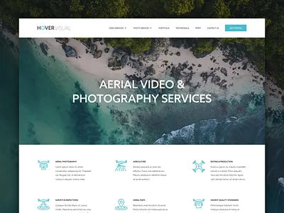 Hover Visual drone figma header hero icons photo services ui ux wip