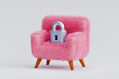 Locked seat 3d blender fur pink render