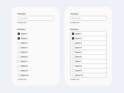 Two checkbox groups checkbox component design system form input ux