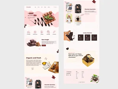 Chocolate Shop Website choco chocolate concept dark ecommerce figma food pink shop taste ui valentine yummy