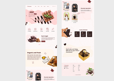 Chocolate Shop Website choco chocolate concept dark ecommerce figma food pink shop taste ui valentine yummy