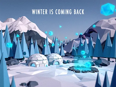 winter is coming back c4d design low poly