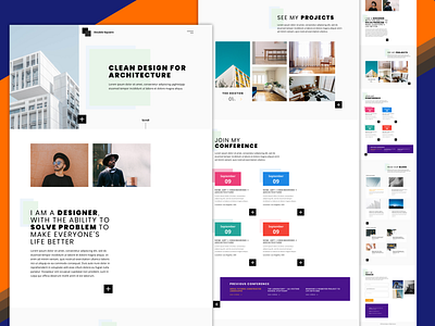 Portfolio Web Page Design for Architecture clean design flat interaction landing page minimal portfolio typography ui ux web website