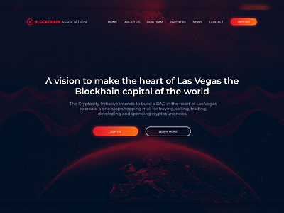 Blockchain Association - Landing Screen bitcoin blockchain crypto cryptocurrency design earth first screen galaxy ico landing site space ui ux web