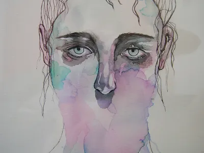 Face abstract aquarel art artwork blackwork colors drawing face graphic illustration illustrator ink lines sketching visual art