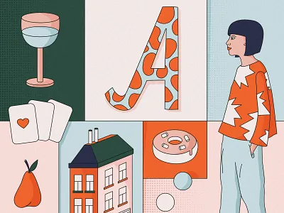 Antwerp Illustration flat icon illustration typography vector