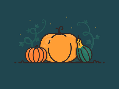 Pumpkin Patch autumn fall fall scene halloween icon illustration pumpkin pumpkin patch vine