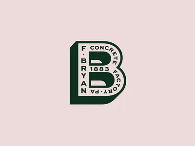 fBcf b badge concrete factory icon logo pittsburgh simple type typography