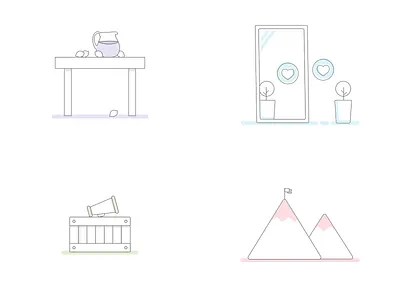 Illustration Set icon illustration sketch ui
