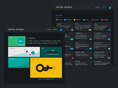 Portfolio Design akshay branding chameleon design dinakar efficient illustrator interface minimalist optimized personal personal blog personal brand portfolio ui ux vibrant web design website website builder