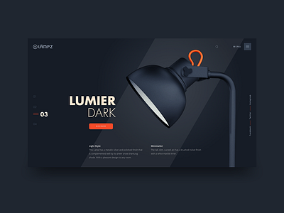 Lampz. UI Design concept 3d andingpage graphicdesign ui uidesign userexperience userinterface webdesign