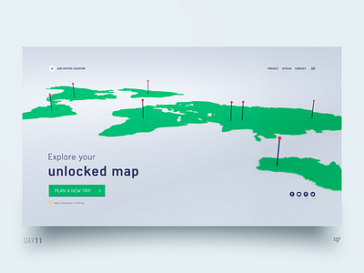 UI Exploration - Interactive travel companion 3drender concept dailydesign dailyui design emm inspiration interface map travel ui web