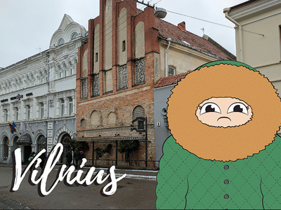 Vilnius Postcard graphic design postcard travel