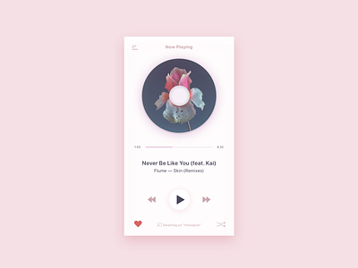 Daily UI 009 / Music Player 009 app daily100 dailyui dailyui009 design flume illustration minimal music music player song ui user interface