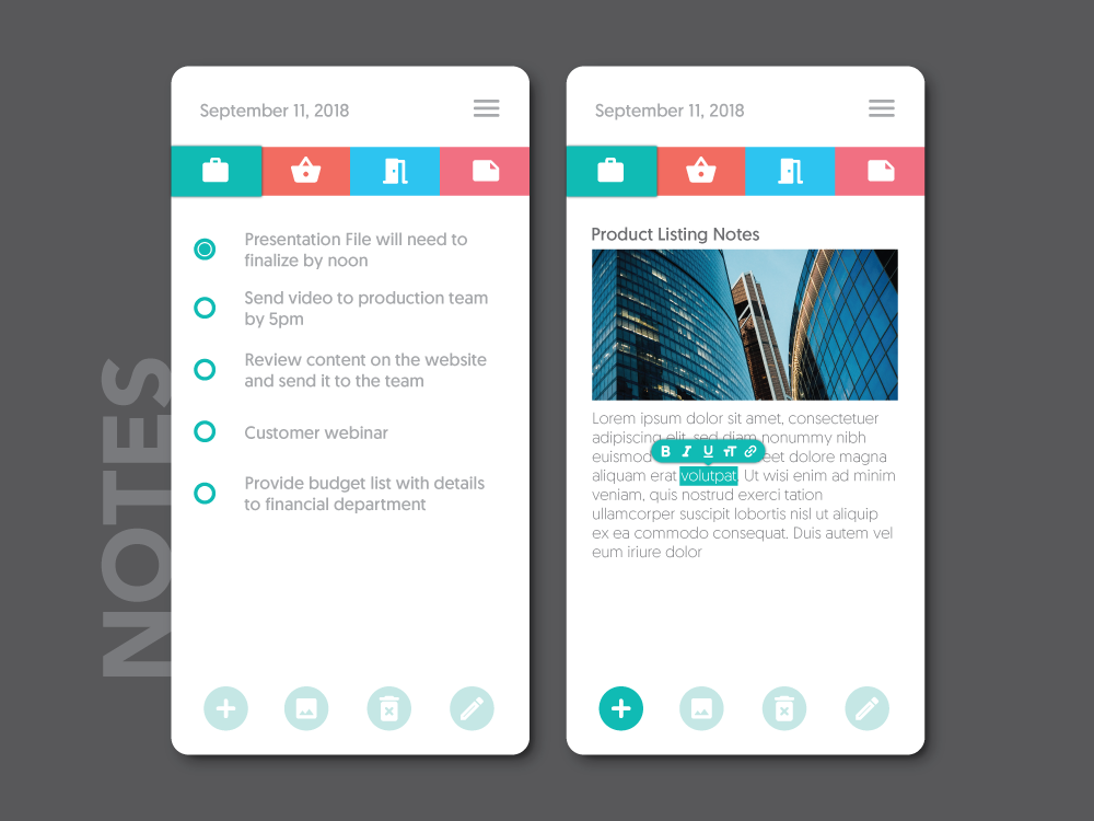 Notes Widget by Ivan Zhao on Dribbble