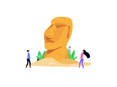 Tiki head adobe illustrator design easter island graphic design illustration illustrator