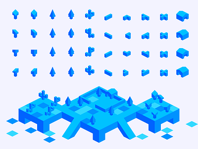 Isometric Tiles Kit - Props 2d 3d isometric kit tiles