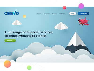 Financial Services clean fun art header exploration header illustration illustration landing page landing page lowpoly website concept websitedesign