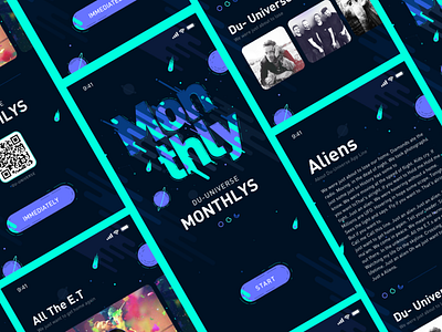 Monthly color colorful cool dark design h5 illustration night star ui