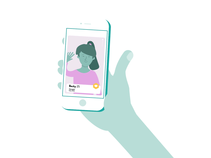 Love at first swipe #day7 2d illustration after effects animation animation2d app animation bumble character design character rigging dating app editorial editorial illustration funny humor mograph rebound rejection tinder